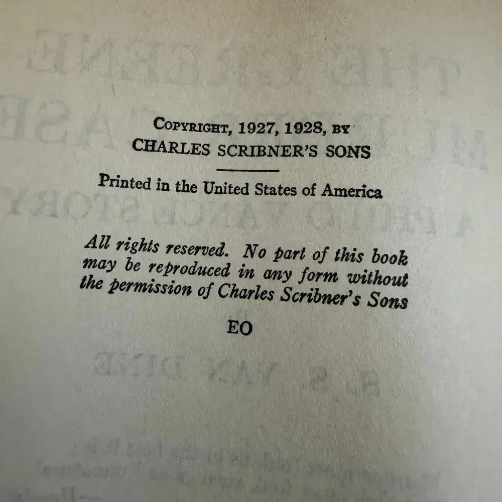 1927 The Greene Murder Case by S. S. Van Dine P.F. Collier & Son